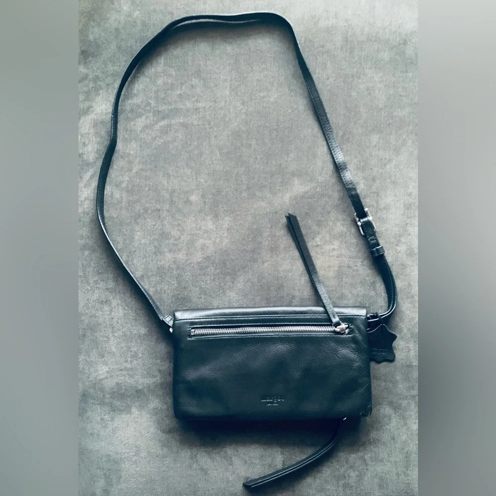 Margot crossbody black genuine leather‎